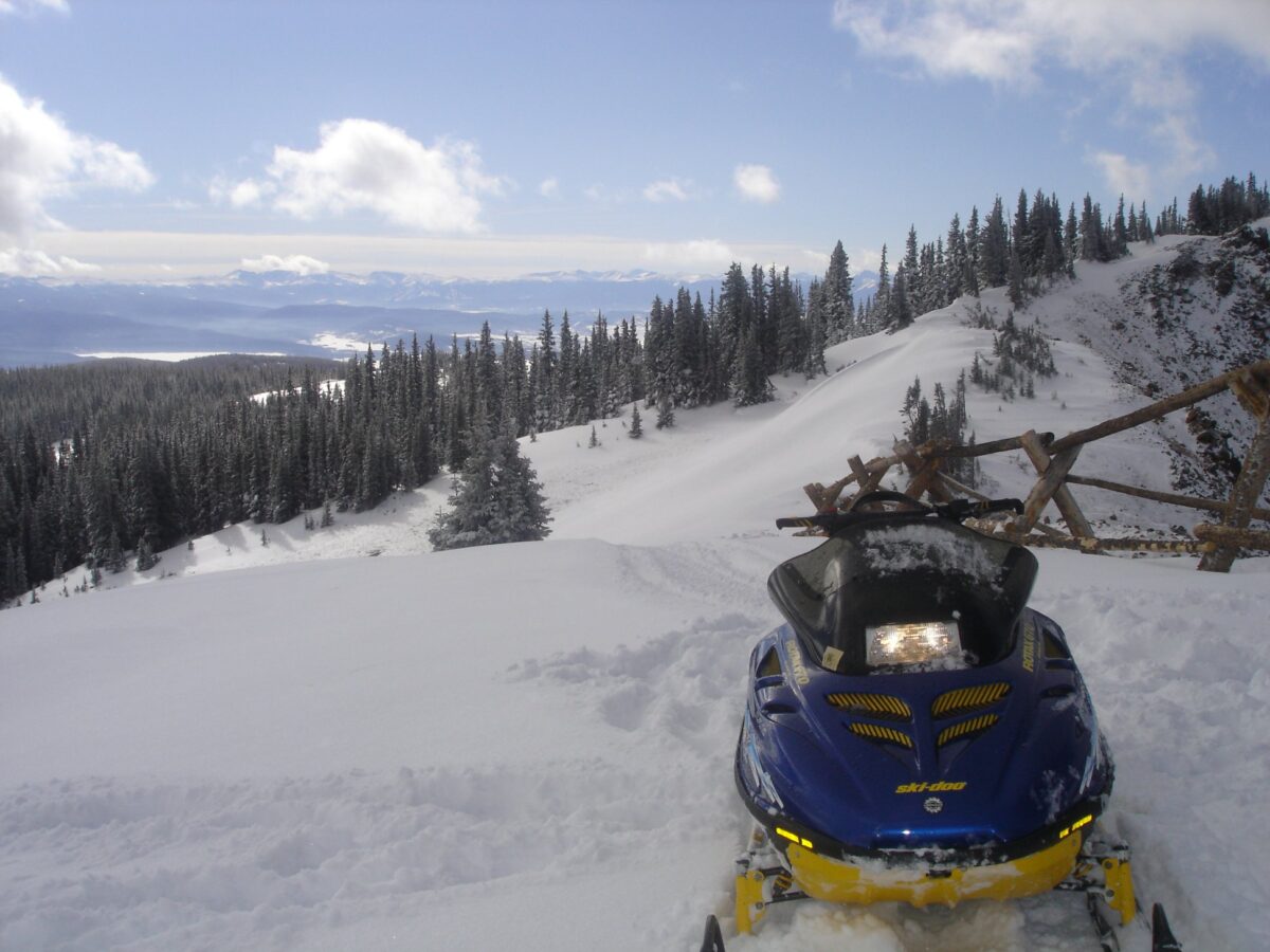 Grand Lake snowmobile riding area