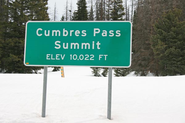 Cumbres Pass snowmobile riding area