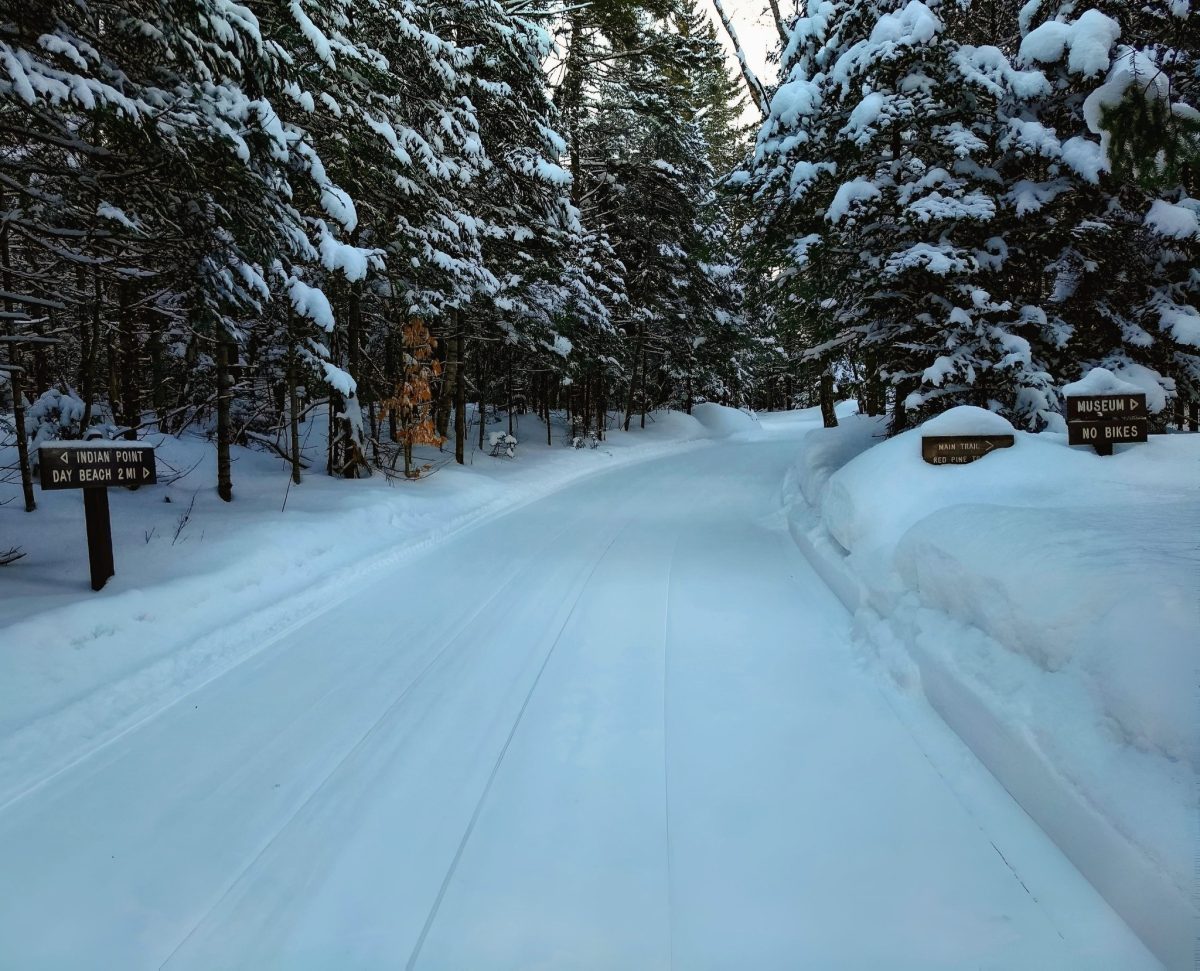 Island Pond snowmobile riding area